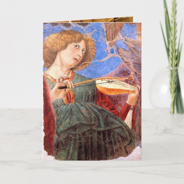 ANGEL MUSICIAN, Pergament Feiertagskarte (Vorderseite)