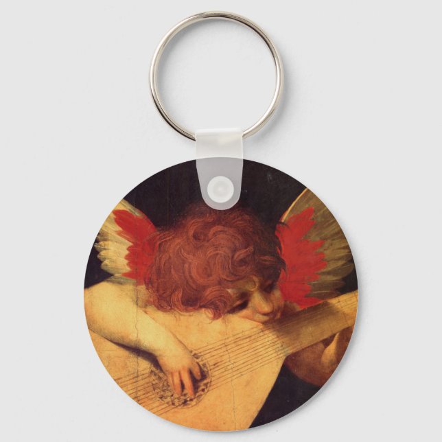 Angel Musician, Rosso Fiorentino Christlich Schlüsselanhänger (Vorderseite)