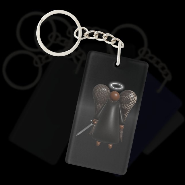 Angel noir, Ange vengeur (double face) (Black Avenging Angel keyring)