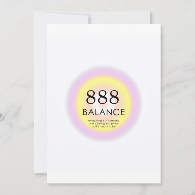 Angel Numerologie = 888 Balance Einladung (Vorderseite)