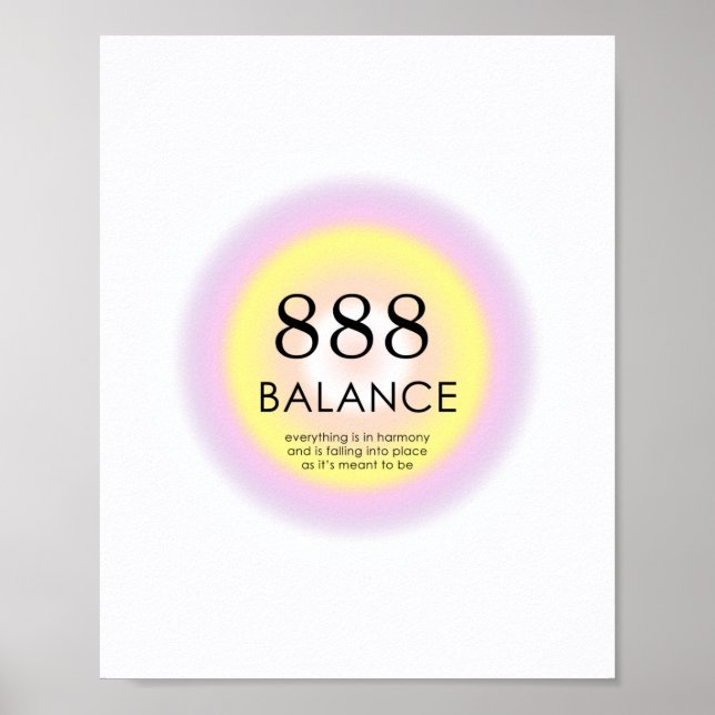 Angel Numerologie = 888 Balance Poster (Vorne)