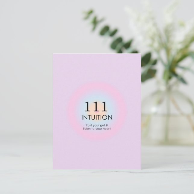 Angel Numerology 111 Intuition Postkarte (Stehend Vorderseite)