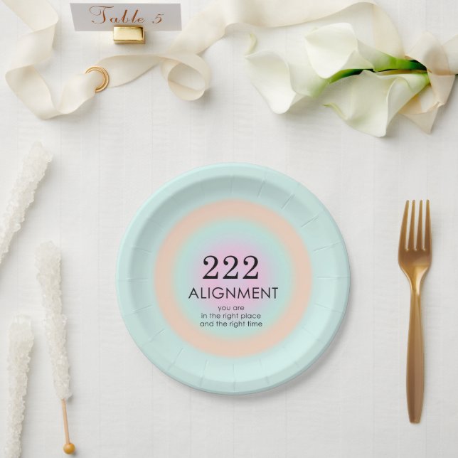 Angel Numerology 222 Alignment Motivation Pappteller (Hochzeit)