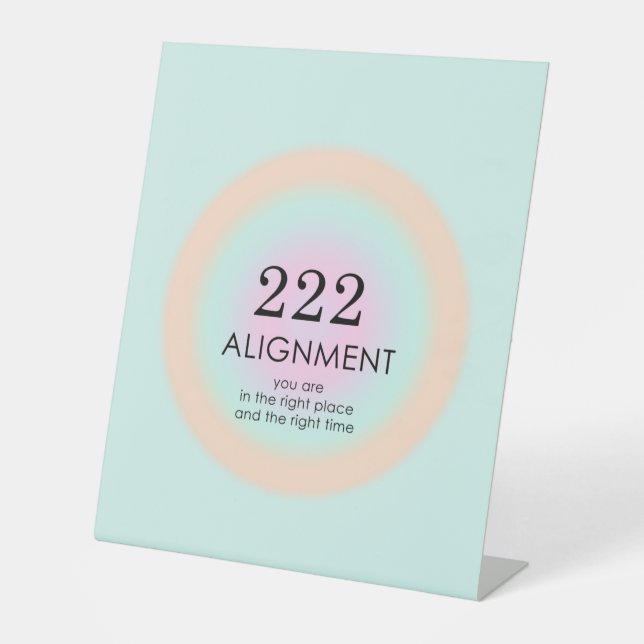 Angel Numerology 222 Alignment Motivation Sockelschild (Vorderseite)