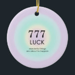 Angel Numerology 777 Luck Keramik Ornament<br><div class="desc">Entspannendes spirituelles ombre-Design mit Engel 777,  einer Glückszahl,  das Glück und Glück symbolisiert. Engel Zahlen 7777 Gradientenkarte mit Bedeutung und Zahlenerklärung. Engel Zahlen Geschenke.</div>