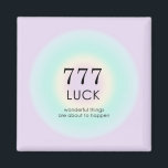 Angel Numerology 777 Luck Magnet<br><div class="desc">Entspannendes spirituelles ombre-Design mit Engel 777,  einer Glückszahl,  das Glück und Glück symbolisiert. Engel Zahlen 7777 Gradientenkarte mit Bedeutung und Zahlenerklärung. Engel Zahlen Geschenke.</div>