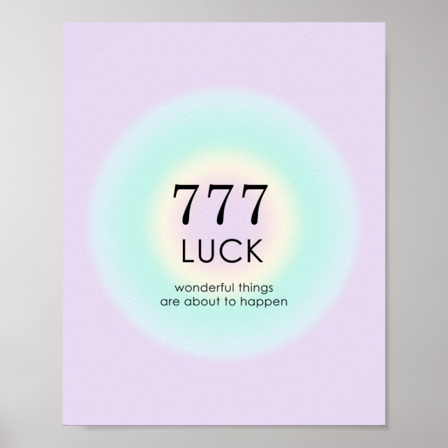 Angel Numerology 777 Luck Poster (Vorne)