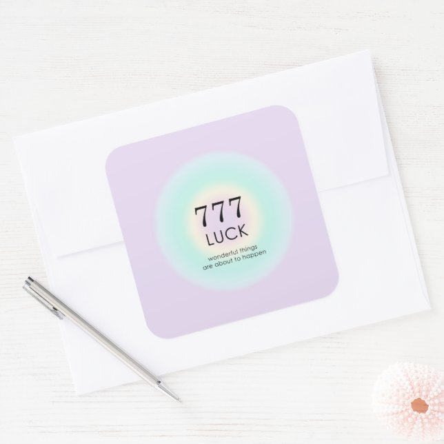 Angel Numerology 777 Luck Quadratischer Aufkleber (Umschlag)
