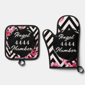 Angel Nummer "4444" Ofenhandschuh & Topflappen-Set