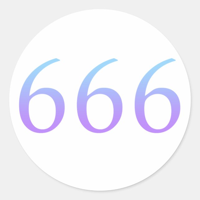 Angel Nummer 666 - Reflektieren Runder Aufkleber (Vorderseite)