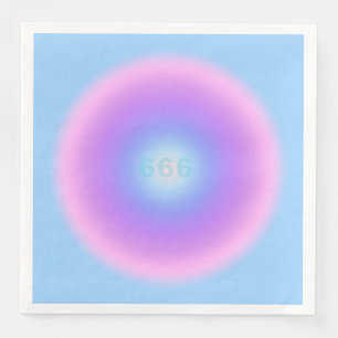Angel Nummer 666 Reflektiert - Engel Zahlen grau Serviette