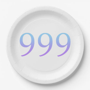 Angel Nummer 999 Pappteller