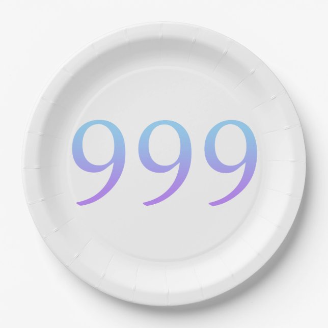 Angel Nummer 999 Pappteller (Vorderseite)