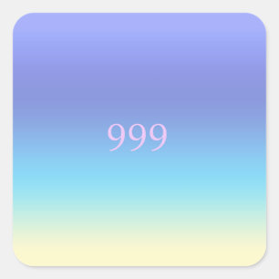 Angel Nummer 999 Quadratischer Aufkleber