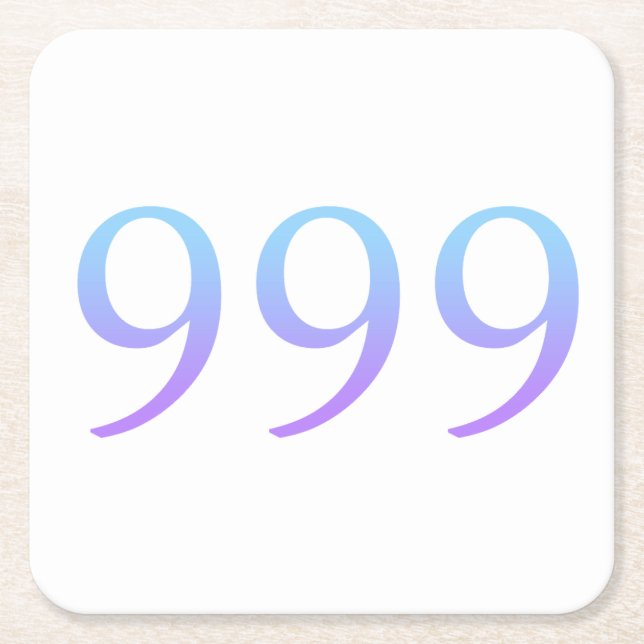 Angel Nummer 999 Rechteckiger Pappuntersetzer (Vorderseite)