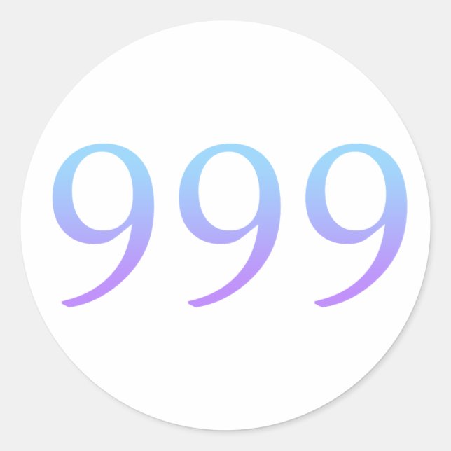 Angel Nummer 999 - Release Runder Aufkleber (Vorderseite)