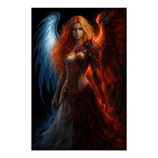 Angel of Fire and Ice – Dark Fantasy Poster (Vorderseite)