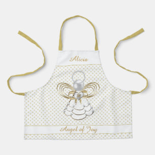 Angel of Joy Gold Filigree Christmas Gold Dots Schürze