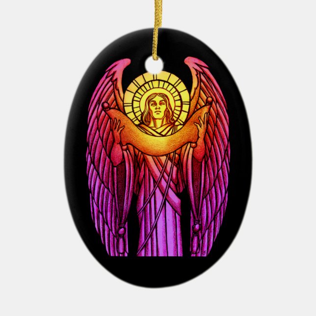 Angel-Ornament aus Hartglas Keramik Ornament (Vorne)