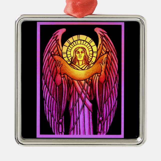 Angel-Ornament aus Hartglas Ornament Aus Metall (Vorne)