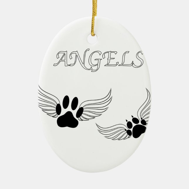 Angel Pet Paws Keramik Ornament (Vorne)