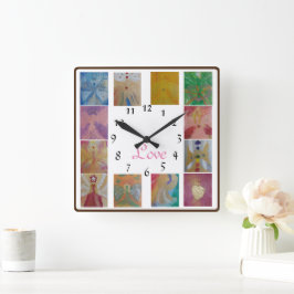 Angel Photo Collage Love Family Wanduhr