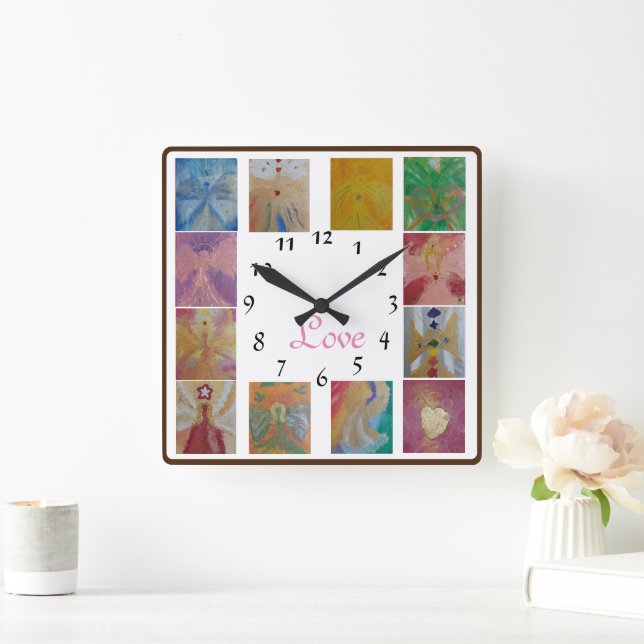 Angel Photo Collage Love Family Wanduhr (Zuhause)