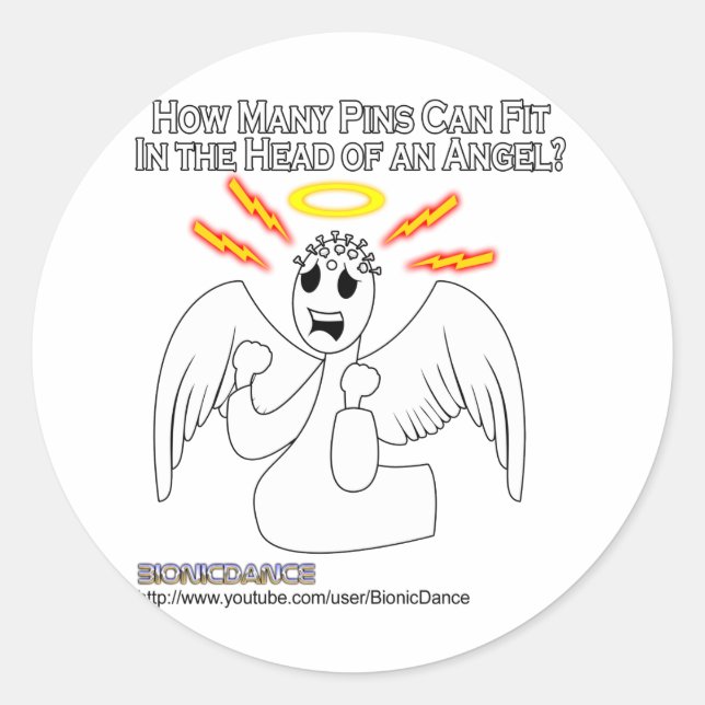 Angel Pinhead Runder Aufkleber (Vorderseite)