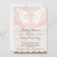Angel Pink Baby Dusche Einladung für Latina Lady