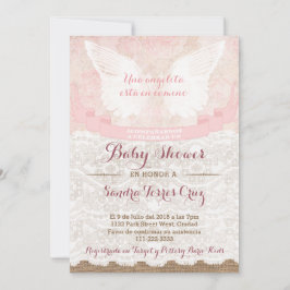 Angel Pink Baby Dusche Einladung für Latina Lady
