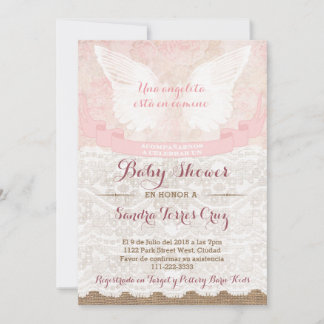 Angel Pink Baby Dusche Einladung für Latina Lady