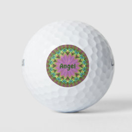 ANGEL ~ Pink Green Fraktal Design ~ Golfball