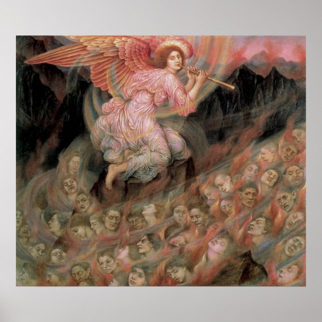 Angel Piping zu Soulen in Hell von Evelyn De Morga Poster (Vorne)