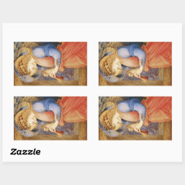 Angel Playing a Flageolet (von Edward Burne-Jones) Rechteckiger Aufkleber