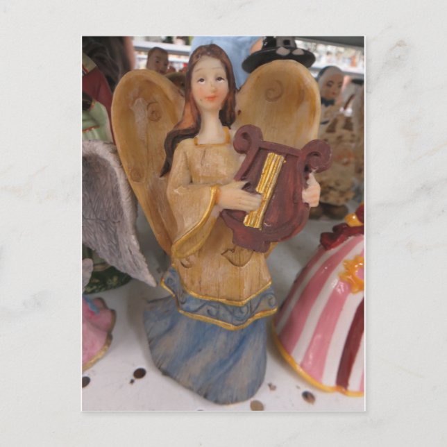 Angel Playing Harp Postkarte (Vorderseite)