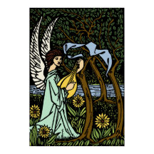 Angel Playing Lute von Aubrey Beardsley
