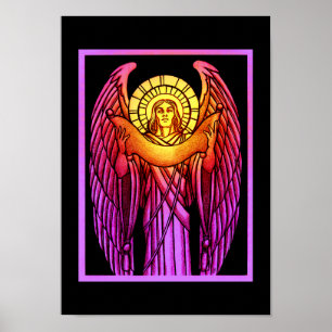 Angel-Poster aus Hartglas Poster