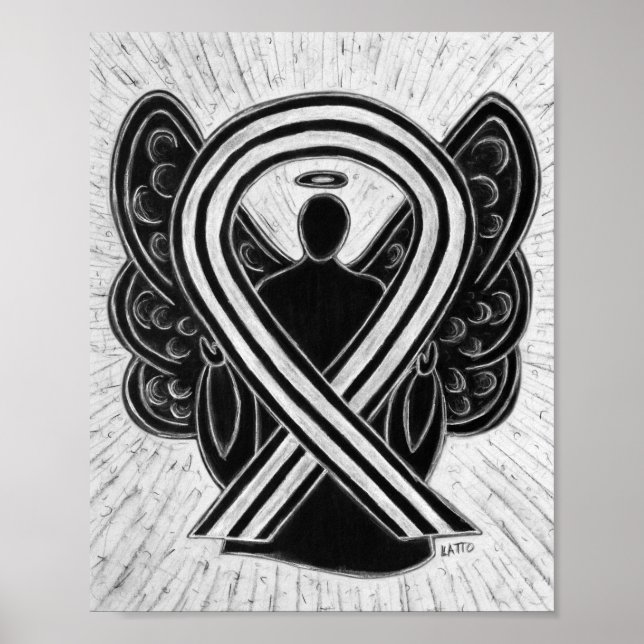 Angel Poster mit schwarzem und weißem Bewusstsein (Vorne)