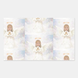 Angel Praying Rechteckiger Aufkleber