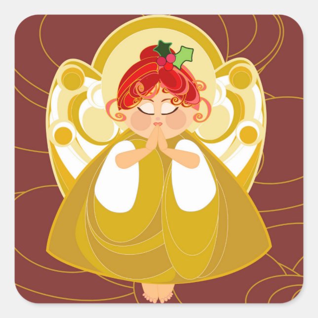 Angel Praying Sticker (Vorderseite)