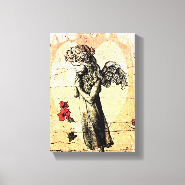 Angel Praying und Herz Leinwanddruck (Vorderseite)