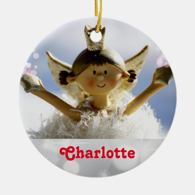 Angel Princess Ballerina Custom niedlich Girl Cart Keramik Ornament (Vorne)