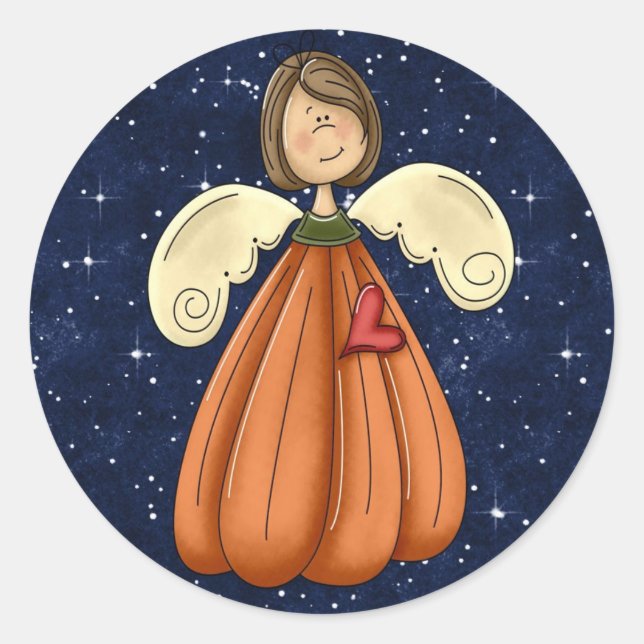 Angel Pumpkin Fall Stickers (Vorderseite)