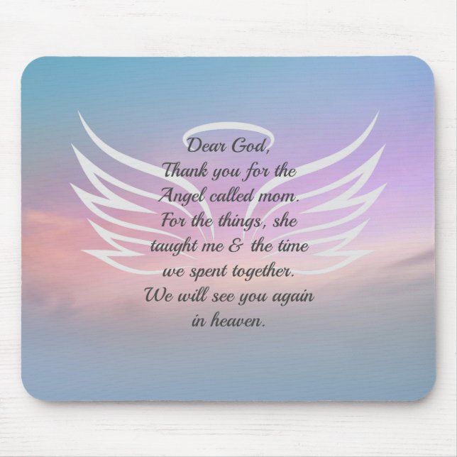 Angel Quote Prayer Maus Pad Mousepad (Vorne)