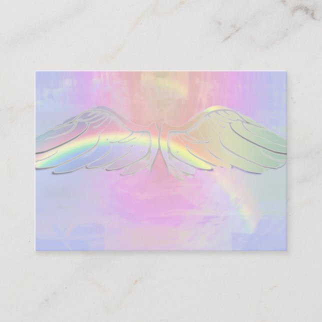 Angel Rainbow Light Sparkle Gold Card Visitenkarte (Vorderseite)