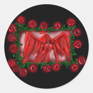 Angel Red, roses, autocollant