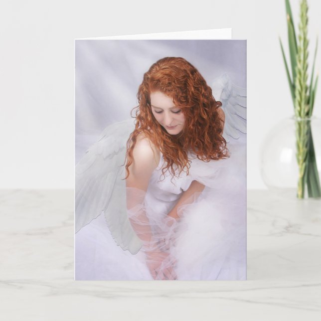 Angel "Reflection" Weihnachtsgrüßkarte Feiertagskarte (Vorderseite)
