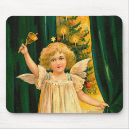 Angel ringing the bell for Christmas time Mousepad