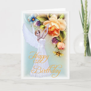 Angel & Rose Grußkarte zum Geburtstag d1 Karte