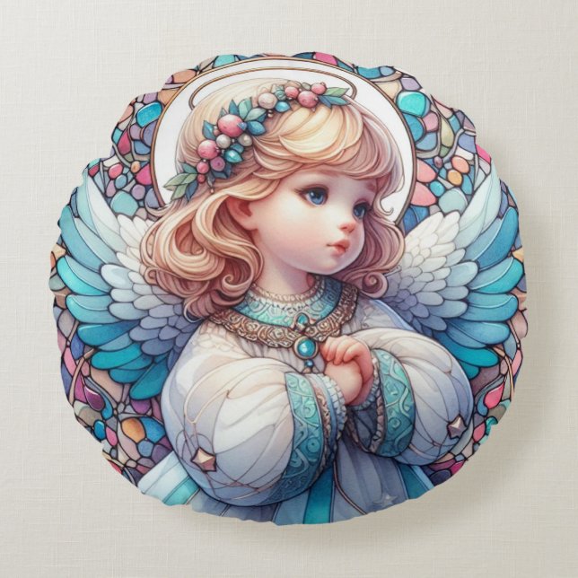 Angel Round Throw Kissen (Vorderseite)